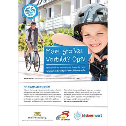 Plakat zum Thema Helm tragen - Junge